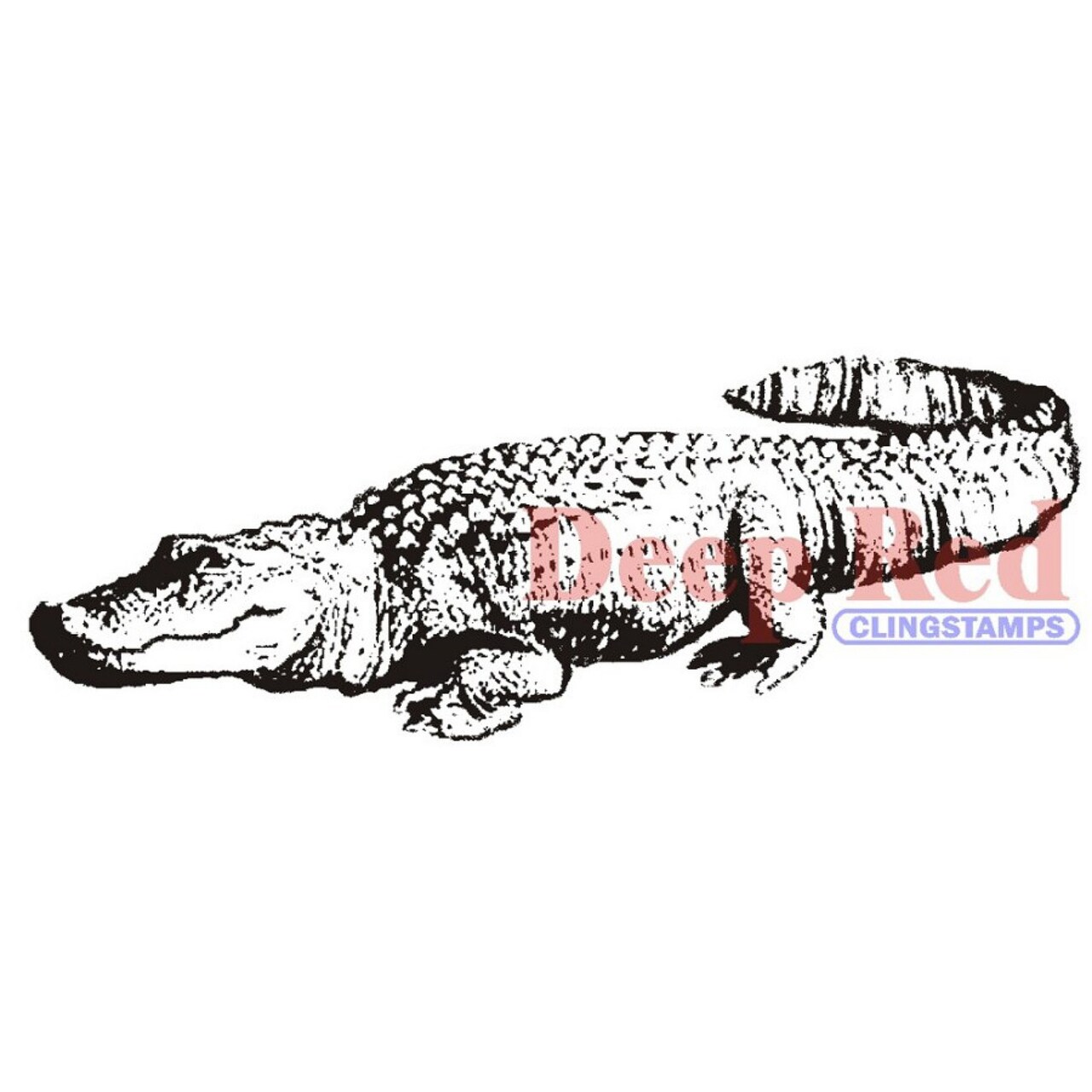 Deep Red Stamps Alligator Rubber Cling Stamp 3.25 x 1.25 inches